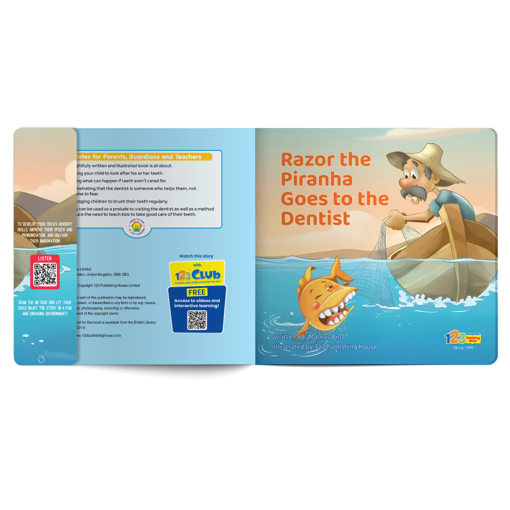 Razor The Piranha Goes to The Dentist – Book for Kids in English