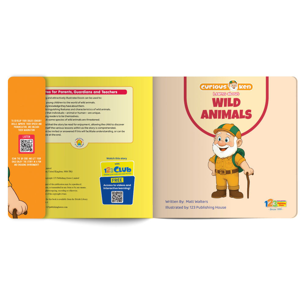 Curious Ken Learns About Wild Animals – Book for Kids in English