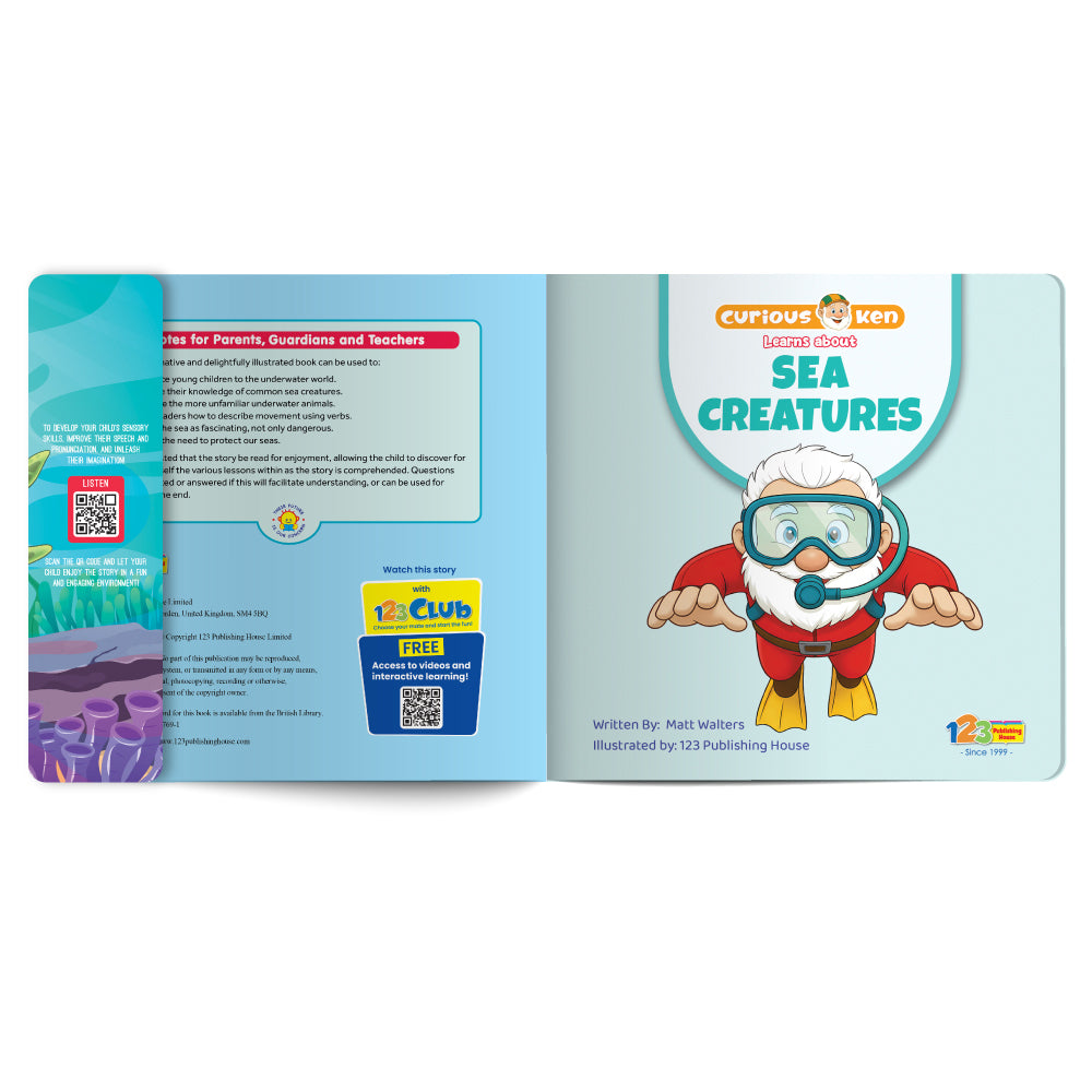 Curious Ken Learns About Sea Creatures – Book for Kids in English