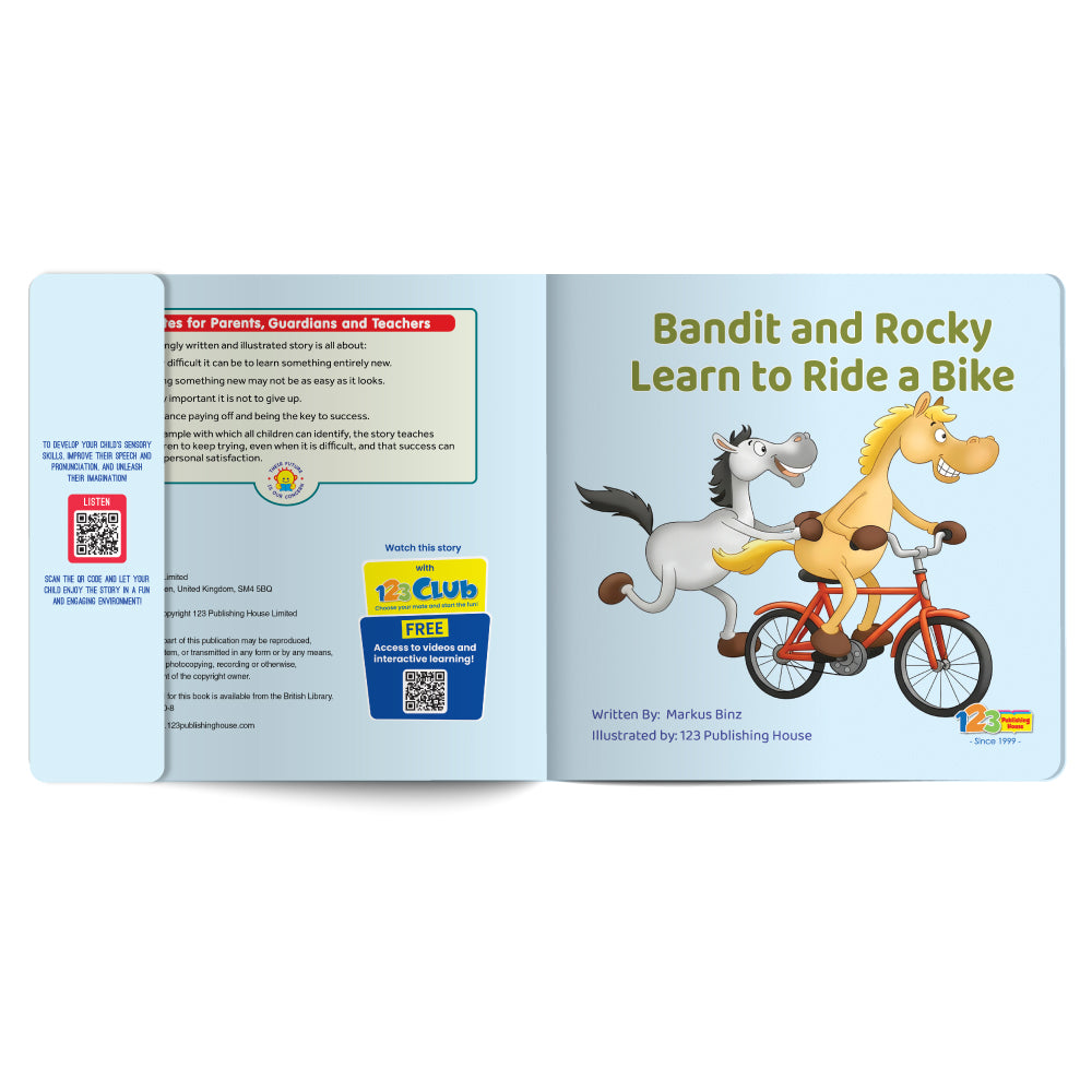 Bandit And Rocky Learn to Ride A Bike – Book for Kids in English