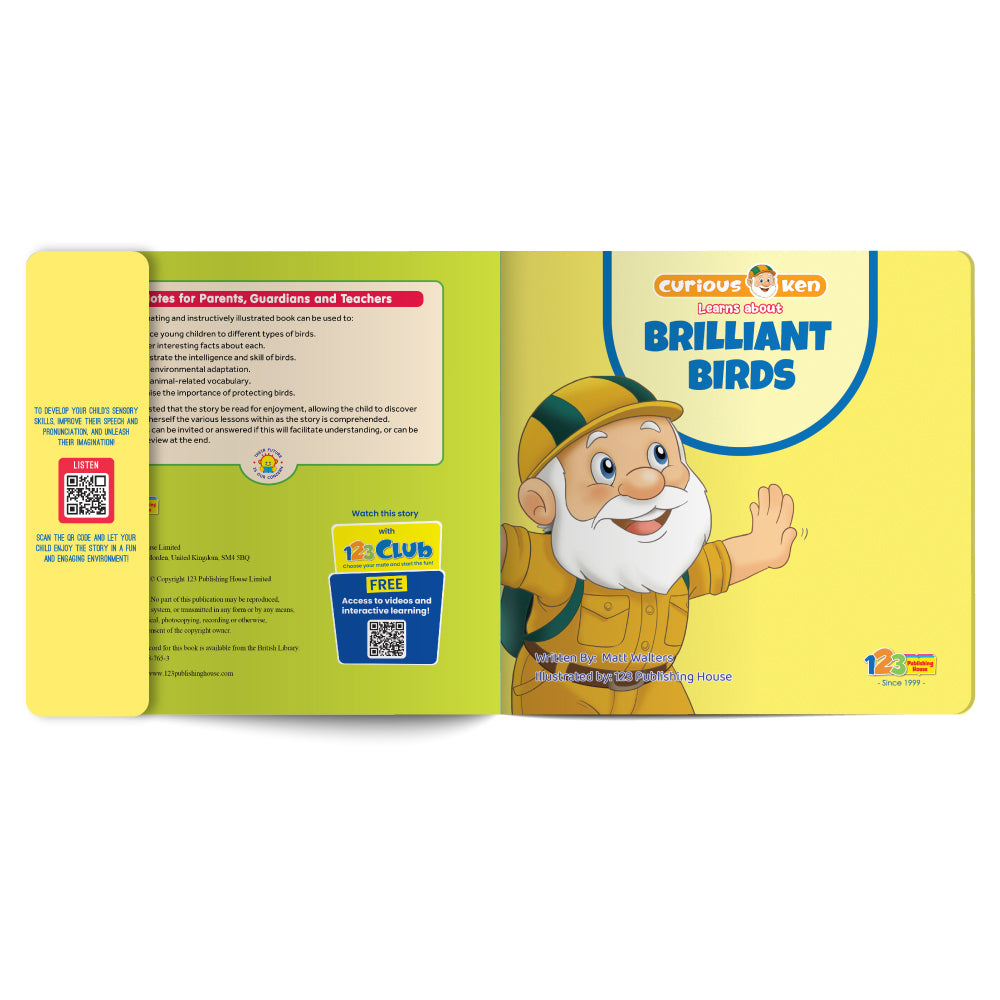 Curious Ken Learns About Brilliant Birds - Book for Kids in English
