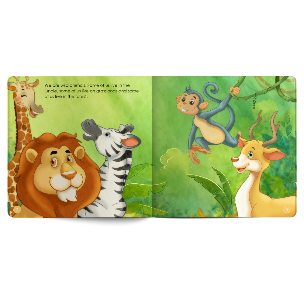 Curious Ken Learns About Wild Animals – Book for Kids in English