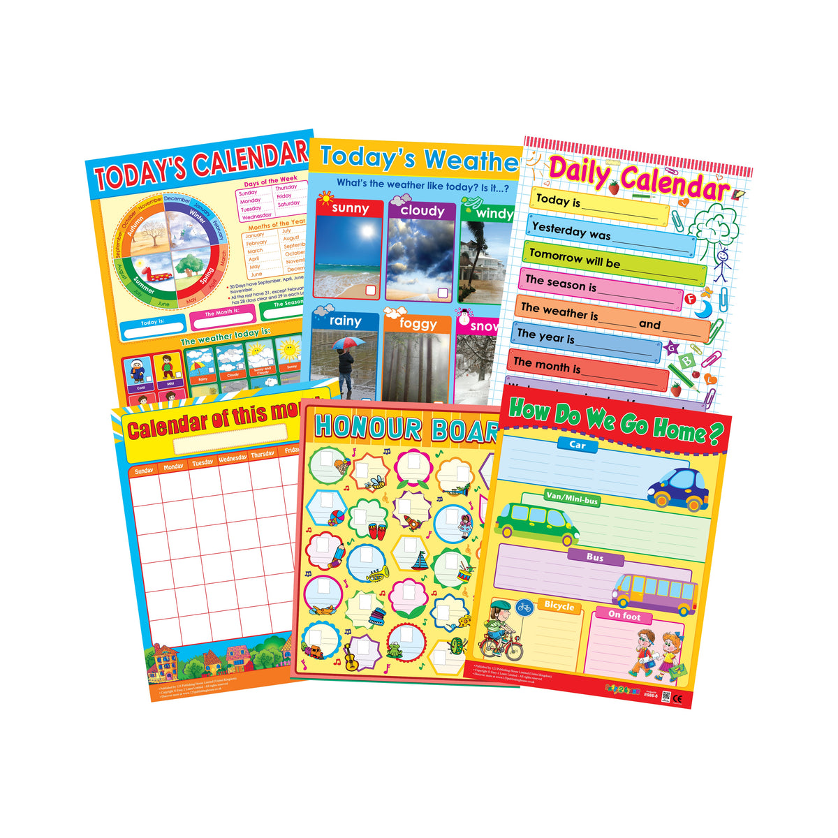 Wall Chart For Grade R Classroom Essentials (6 Wall Charts) - Educational Wall Chart Pack in