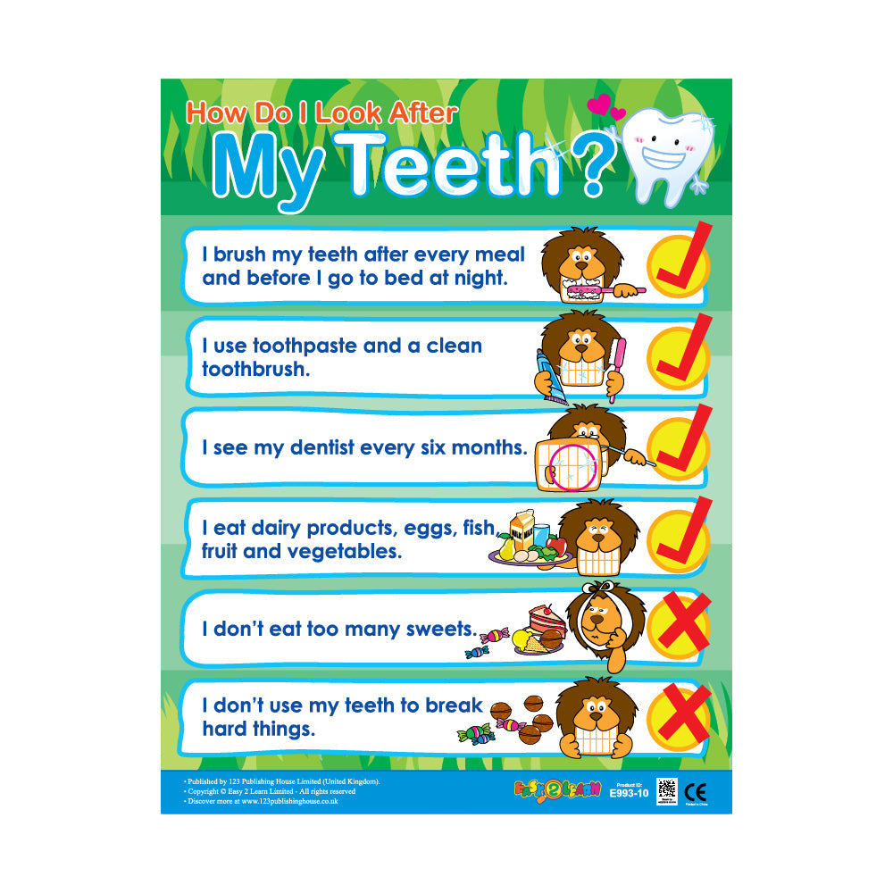 How Do I Look After My Teeth? - Wall Chart in English